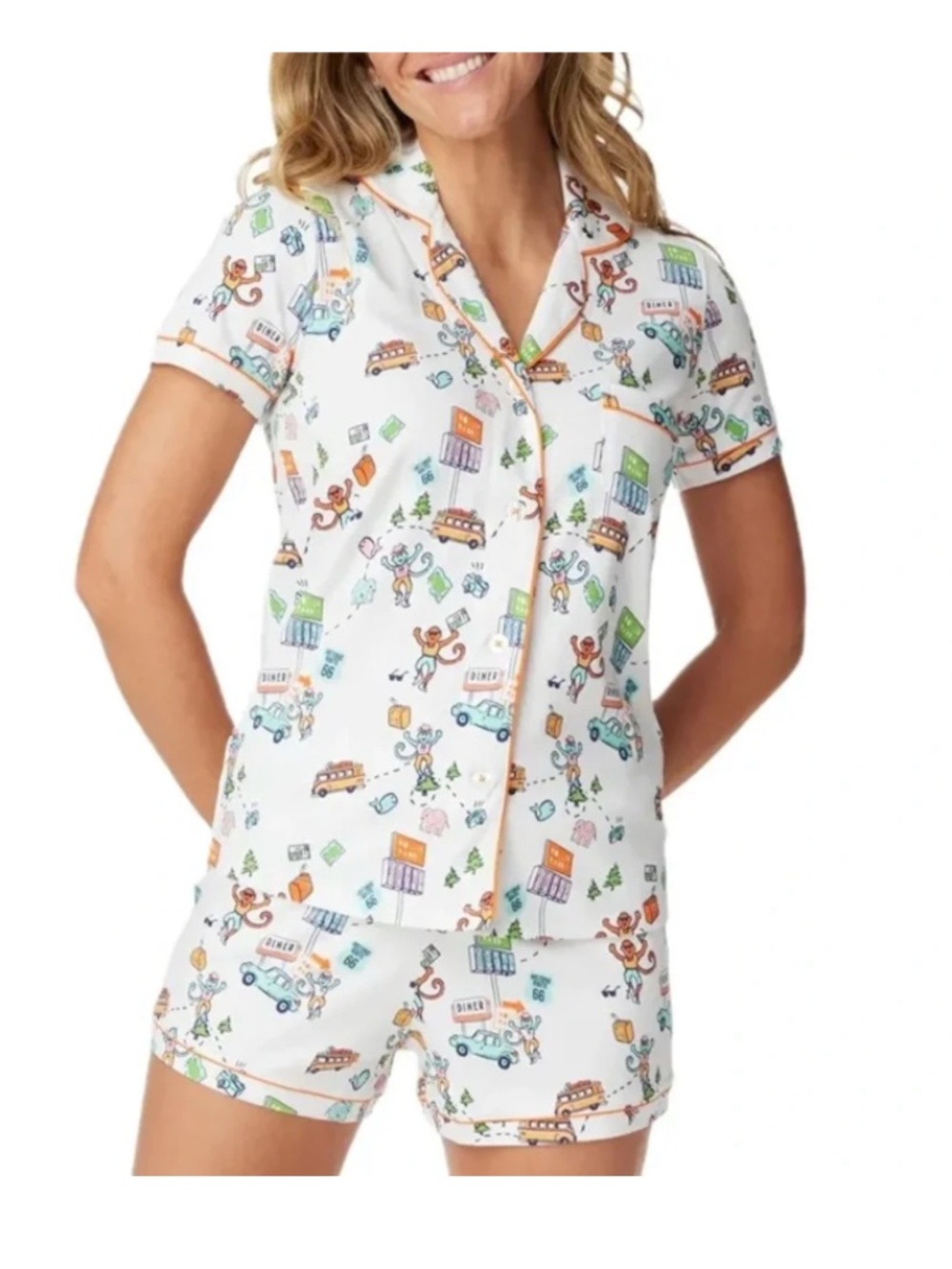 Roller Rabbit pool party summer pajamas pjs shorts size Small S